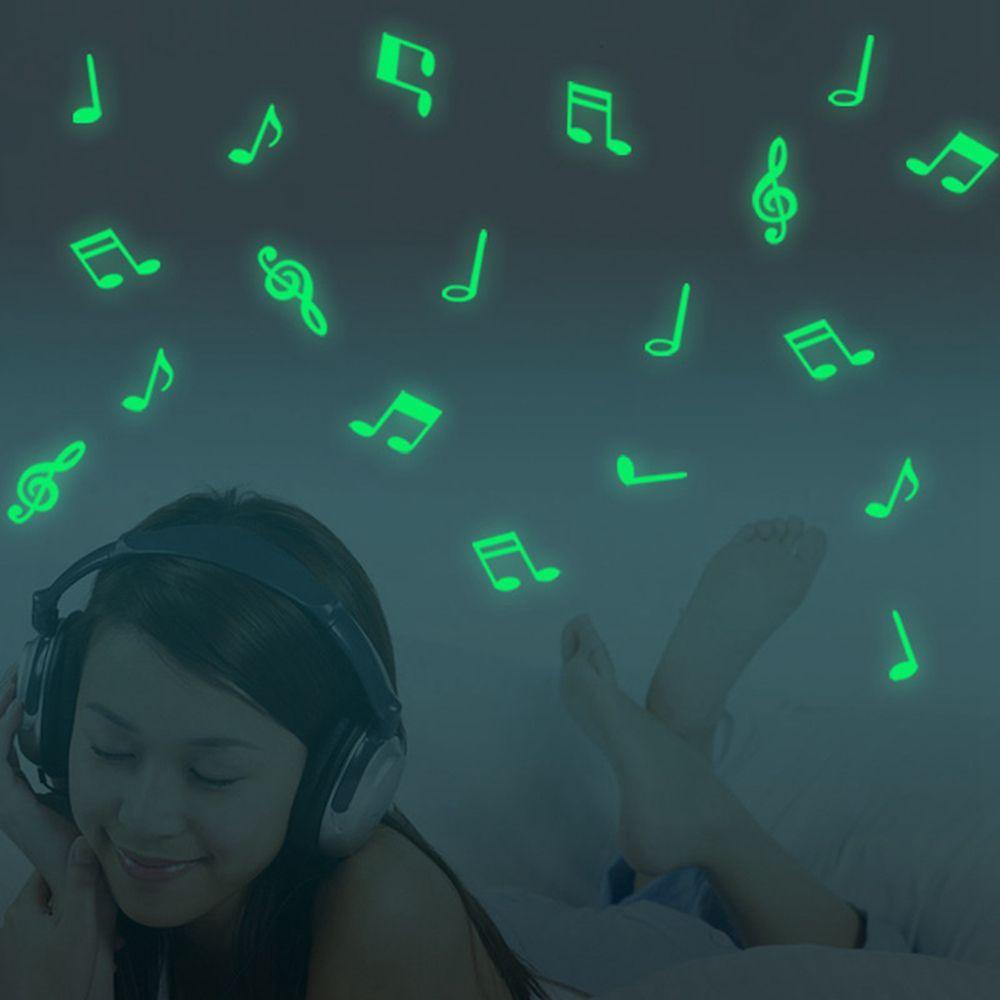 Home for Kid's Wall Decor Musical Note Glow In The Dark Luminous Wall Stickers