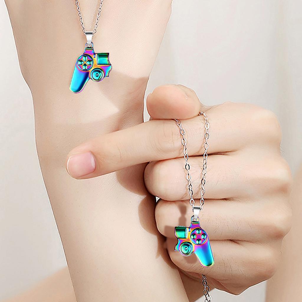 Магнитное ожерелье для пар, ожерелье из металлического сплава с подвеской в ​​виде геймпада, игровая консоль