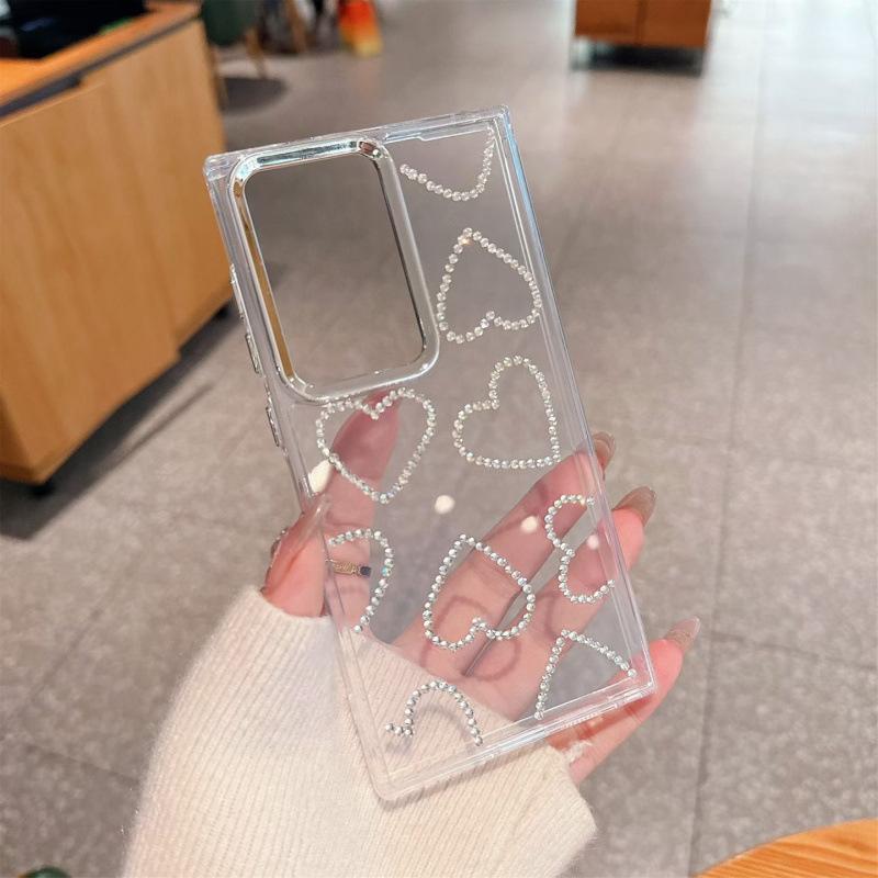 Samsung S11Ultra mobile phone case three-dimensional diamond-encrusted love S11 transparent all-inclusive new S11 + protective case