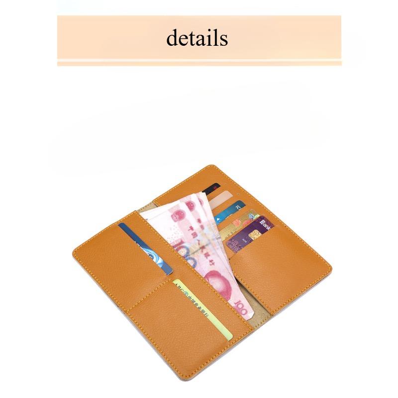 Женские кошельки Ультратонкий кошелек из натуральной кожи - Длинный клатч, кошелек для монет и держатель для карт