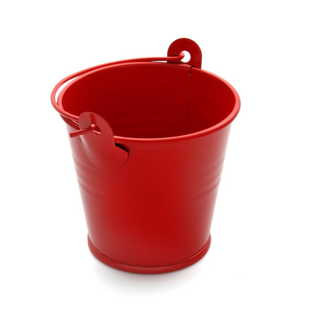 Container Barrel Iron Flower Pot Simulation Storage Basket  Home Garden