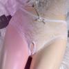 Sexy Lace Women's Panties Mesh Sheer Open Crotch Underpants Bowknot New In Now Lingerie Allure Transparent Underwear Night Wear