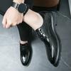 Блестящие туфли Мужская модная обувь Офисная повседневная дышащая кожаная обувь Мокасины для вождения Удобный шнурованный верх Роскошные большие размеры