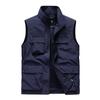 Four Seasons Men's Vest Thin Dad Sleeveless Stand-Up Collar Multi-Pocket Quick-Drying Vest Large Size Vest