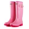 Женские дождевые ботинки Нескользящие высокие сапоги Однотонная водонепроницаемая обувь Круглый носок Женские резиновые сапоги