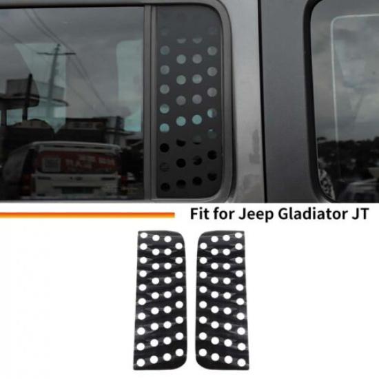 2x Rear Side Window Triangle Glass Accessories Cover for Jeep Wrangler JL JT 18+