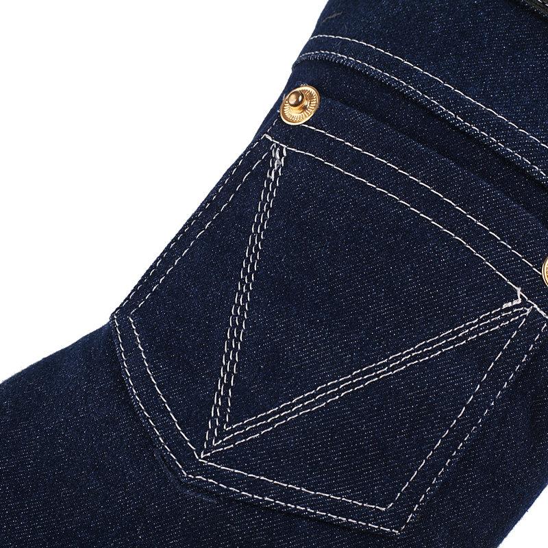 Женские полусапоги, джинсовая обувь, туфли на высоком каблуке, женские сапоги до середины икры