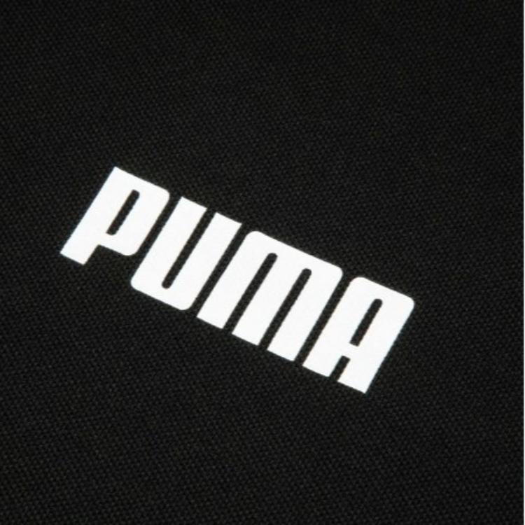 Puma Logo Letter Print Short Sleeve Polo Shirt Men Polo Shirts Black 848736-01