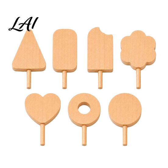 Popsicles Toy Unfinished Wood Popsicle Summer Ice Cream Shaped Wooden Preschool Art Paint Craft for DIY Projects Home Decoration Supplies