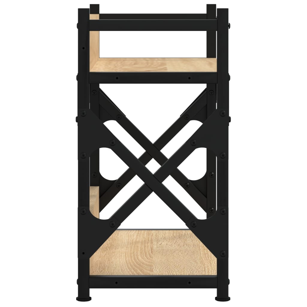 Printer Stand with 2 Shelves Sonoma Oak Finish 40 x 20 x 40 cm Engineered Wood