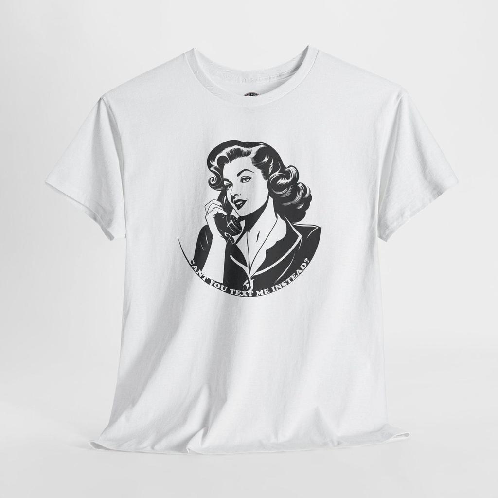 Funny Texting T-Shirt, Retro Woman Graphic Tee, Unique