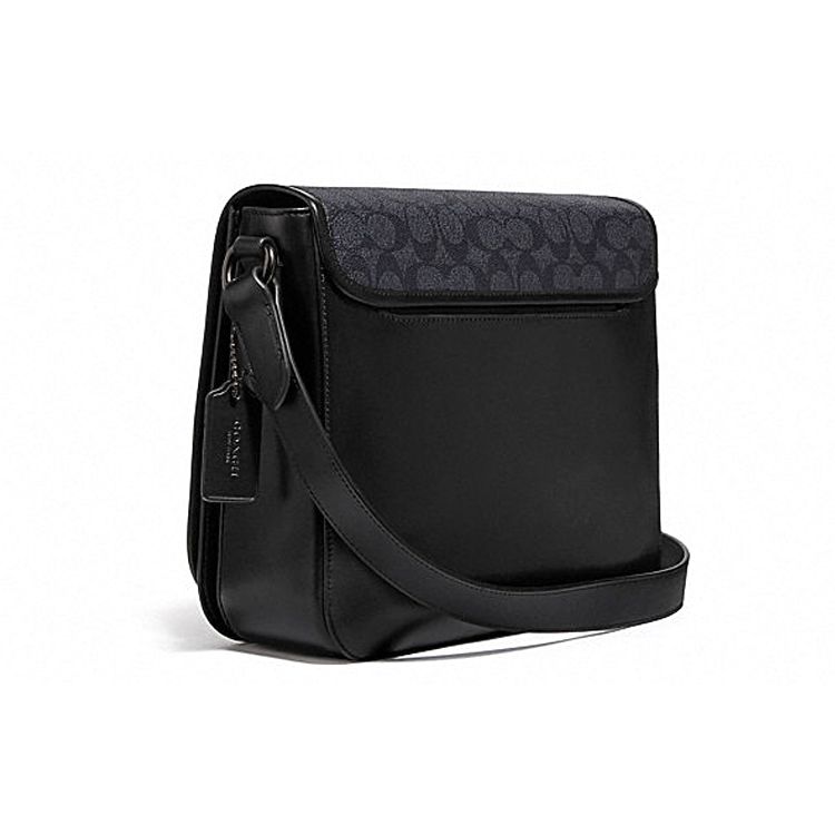 Coach Gotham 27 Классическая сумка-мессенджер из канвы с монограммой и телячьей кожи Мужская сумка-мессенджер Угольный C2681-JICHR