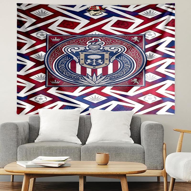 Club Deportivo Guadalajara Print Tapestry, Lightweight Wall Hanging, for Bedroom, Dorm, Living Room, Home Art Decor, Birthday Christmas Gift for Frien