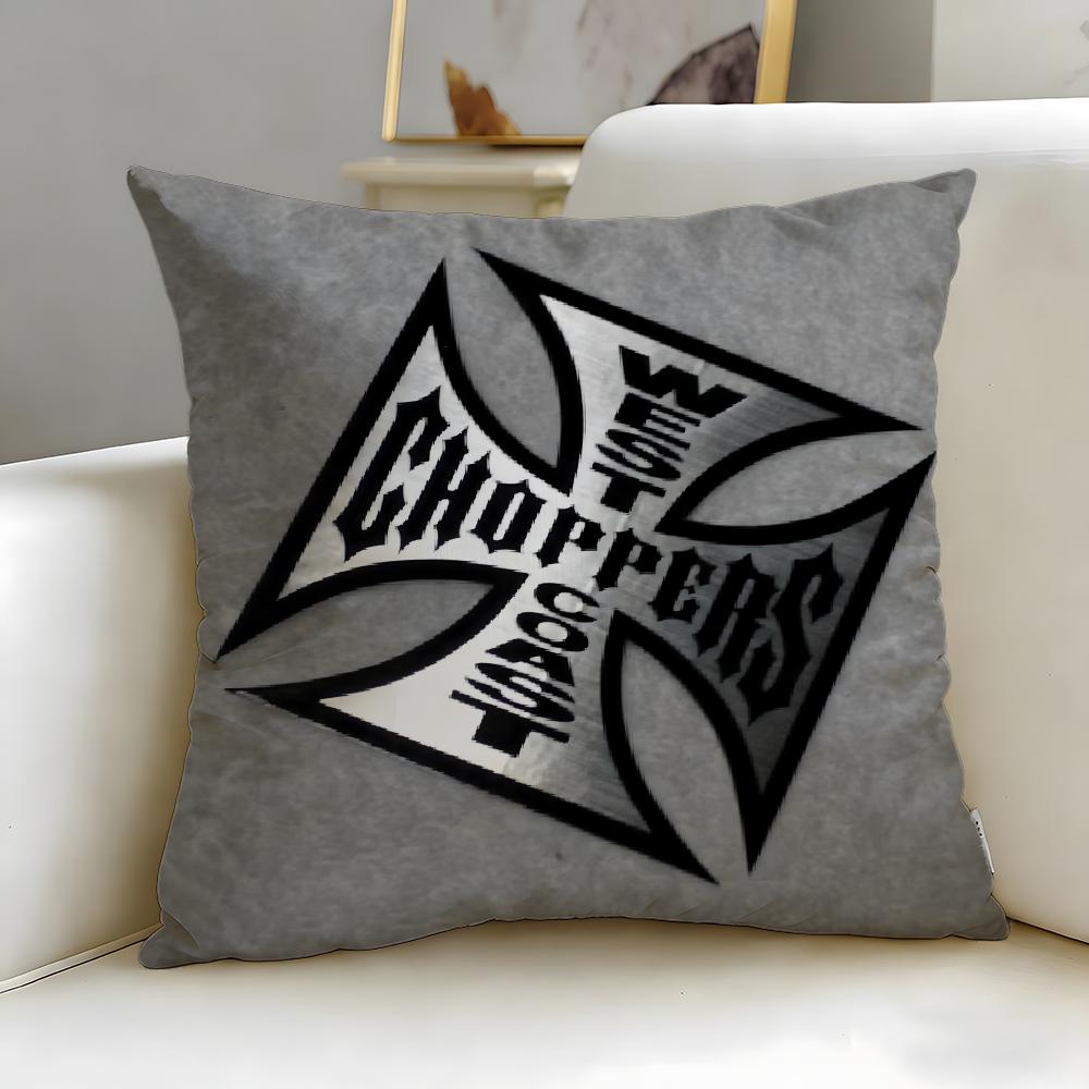 Stylish Wwcc West Coast Choppersiou Cushion Cover Soft EasyWash Pillow Case Versatile for Couch Bed Travel and Office