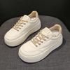 Кожаные белые туфли женские ранние весенние новые туфли на толстой подошве для увеличения роста универсальные повседневные спортивные туфли детские одинарные туфли