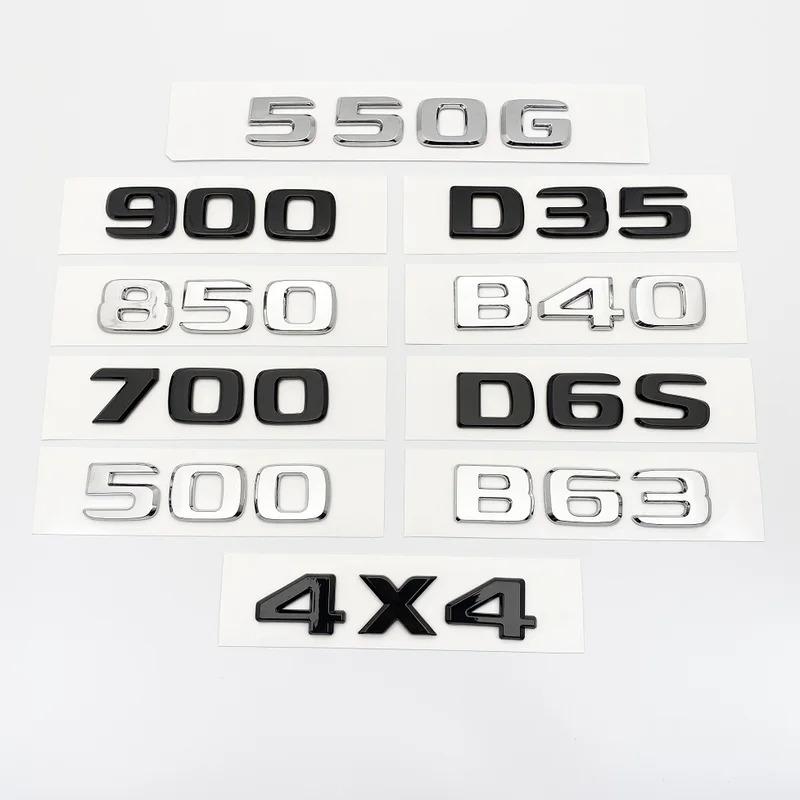 Silver Black Letters 550G 4X4 850 550 D35 B40 D6S B63 Emblem for Mercedes Benz Brabus G Car Trunk Rear W463 W464 Logo Sticker AU1