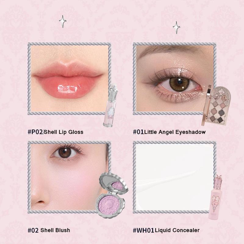 Flower Know Little Angel Collection Подарочная коробка с косметикой Тени для век Румяна Кремовая матовая помада Хайлайтер Полный набор Все в одном