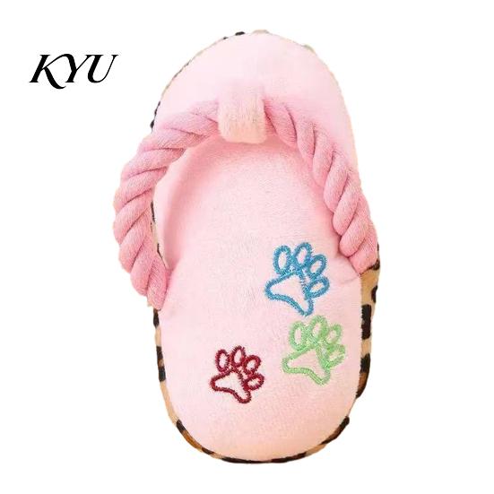 Cotton Rope Dog Toys Slipper Toys, Squeaky Crinkle Plush Toy for Small Medium Teeth Cleaning Dogs Dogs, Cute Shape Interactive Puppy Chew Boredom