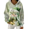 Женский модный повседневный пуловер с рождественским принтом, толстовка с капюшоном и длинными рукавами
