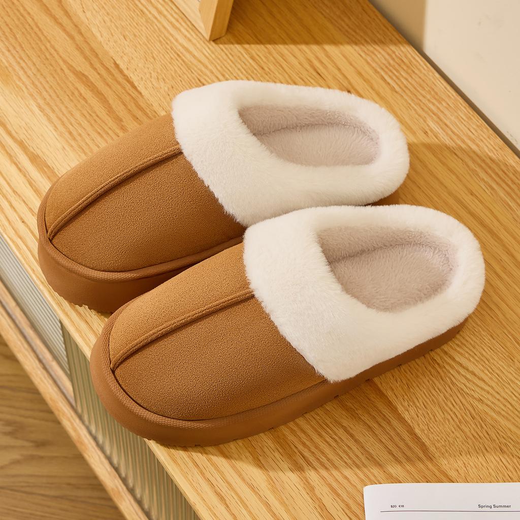Platform Women Home Slippers Plush Warm Thick Bottom Slides Breathable Soft Non-slip Slippers Indoor Outdoor Men Casual Slippers