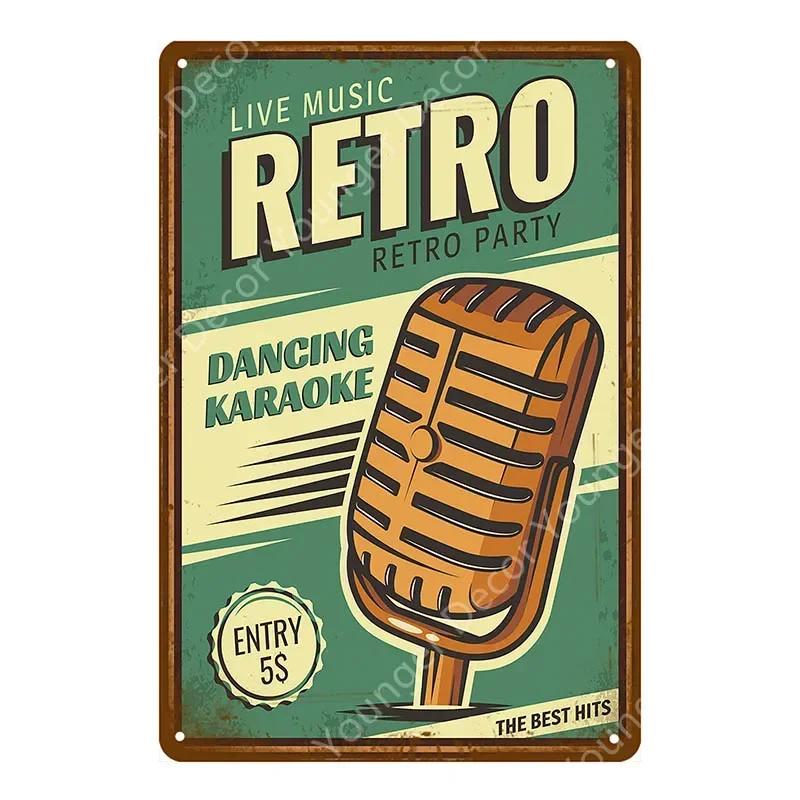 Хард-рок-ролл плакат кантри-музыка джаз металлические знаки ретро декор для вечеринки паб-бар кафе клуб украшения винтажная настенная табличка YJ063