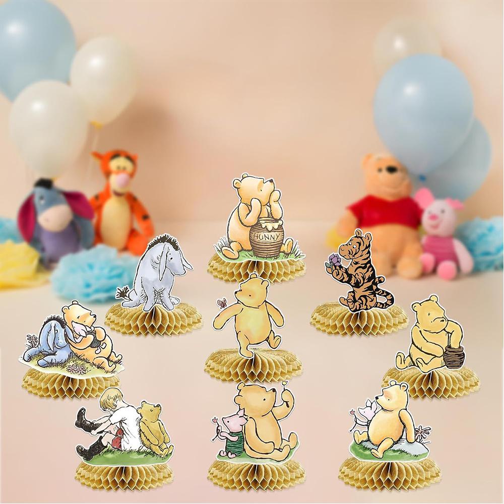 9 шт. Сотовые центральные элементы Винни Пух для детского праздника, товары для вечеринки