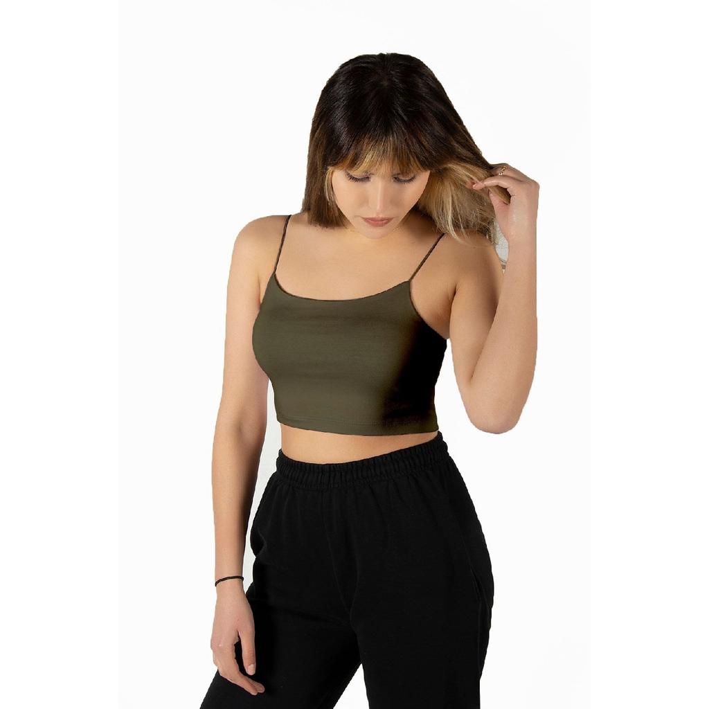 2-pack Women Black-white Rope Strap Cotton Crop Top Bustier Blouse Singlet