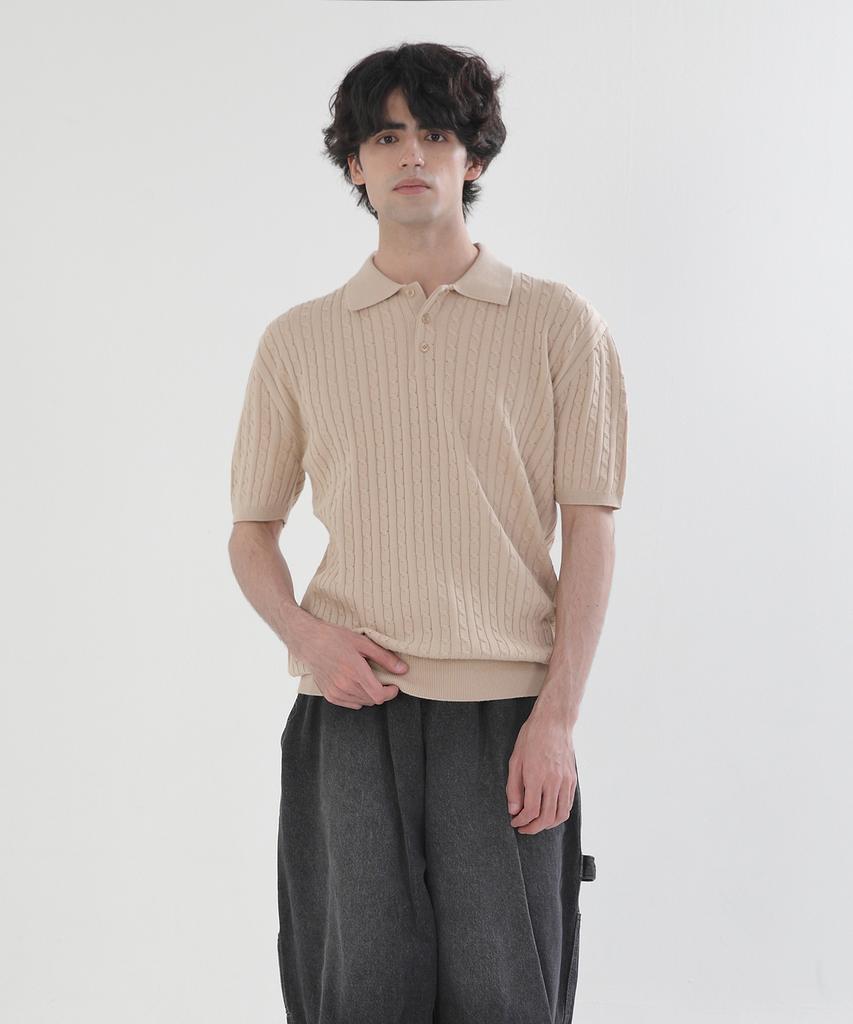 POLYGRAM Washable Cotton Cable Collar Half Knit - 4 Colors