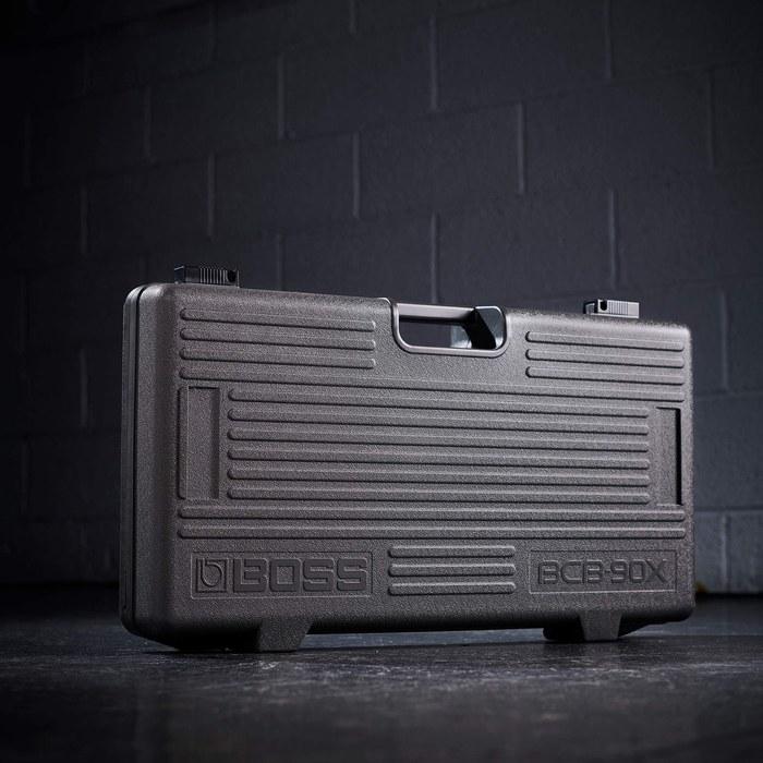 [Boss] BCB-90X Pedalboard Effects Case with Junction Box, Lightweight & Durable Design. Includes Holding Pads and Cable Management.