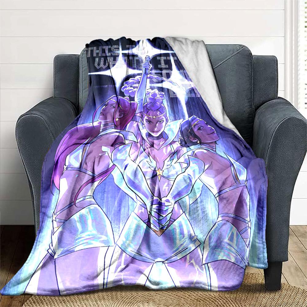 K‑pop Huntrix Blanket Soft & Cozy Great for Picnics Sofa Office Chair All-Season Use Playful Design Perfect Gift for Relatives and Friends