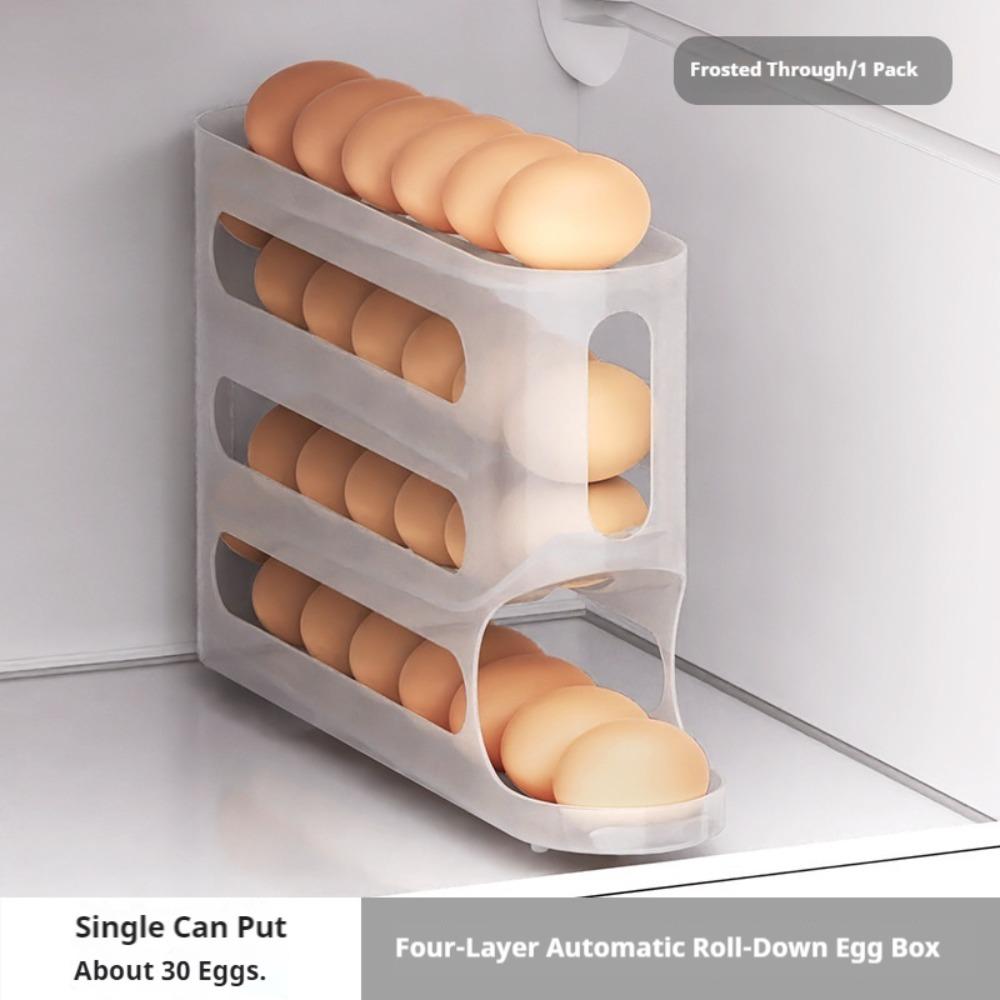 Large Capacity Automatic Egg Roller Household Egg Organiser New Refrigerator Egg Storage Box