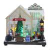 Christmas Houses Village, LED Greenhouse Scene Decor Lights Up Glowing Music