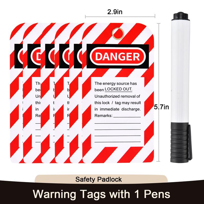 Lockout Tagout Kit Safety Electrical Keyed Padlock Set Group Lockout Hasps Loto Tags Lock out Tag out Locks with Zip Ties Pen