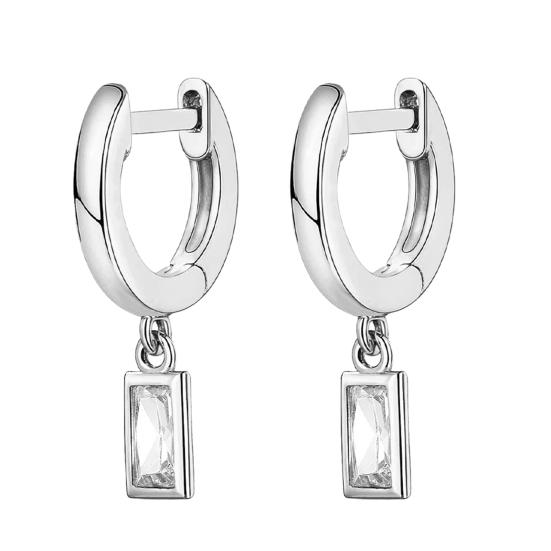 1 пара сережек-капель, геометрические кубические цирконии, полированный металл, легкие серьги-хаги с гладкой поверхностью, для повседневной носки, вечеринок, свиданий