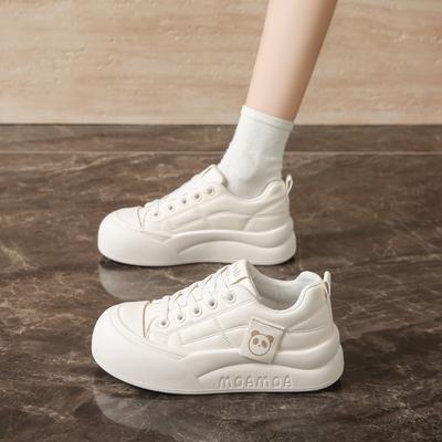 2025 весна белые туфли новая корейская версия женские студенческие туфли на платформе с увеличенным каблуком спортивная обувь повседневная уличная съемка NK868