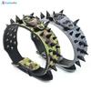 Высококачественный ошейник для больших собак из искусственной кожи с черными острыми шипами и шипами для больших собак Pitbull Mastiff
