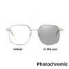 Photochromic Retro Gold-Rimmed Myopia Glasses Large Square Frame Anti-Blue Light Luxury Brand Designer Popular Metal Eyeglasses