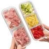 with Clear Lids Refrigerator Fresh-keeping Box Sealed Storage Stackable Food Storage Box Transparent 3/2 Grids