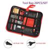 60W EU/US  Soldering Iron Kit   Screwdriver Desoldering Pump Tip Wire Pliers   Tool Bag 26PCS/SET