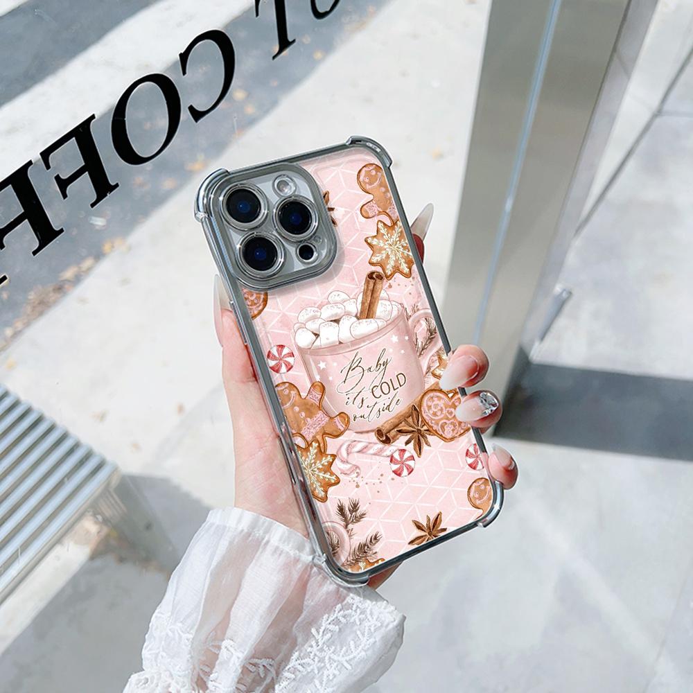 Чехлы для телефонов Ae114 Merry Christmas Christmas tree art из гальванизированного ТПУ для Samsung A54 A12 A14 S22 S23 S24 Ultra A55 A15 с четырьмя защитными углами