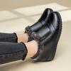 Mom's Cotton Shoes Women's Winter Warm Cotton Shoes with Added Velvet Cow Tendon Soles Leather Shoes Women's Anti-skid Middle-aged
