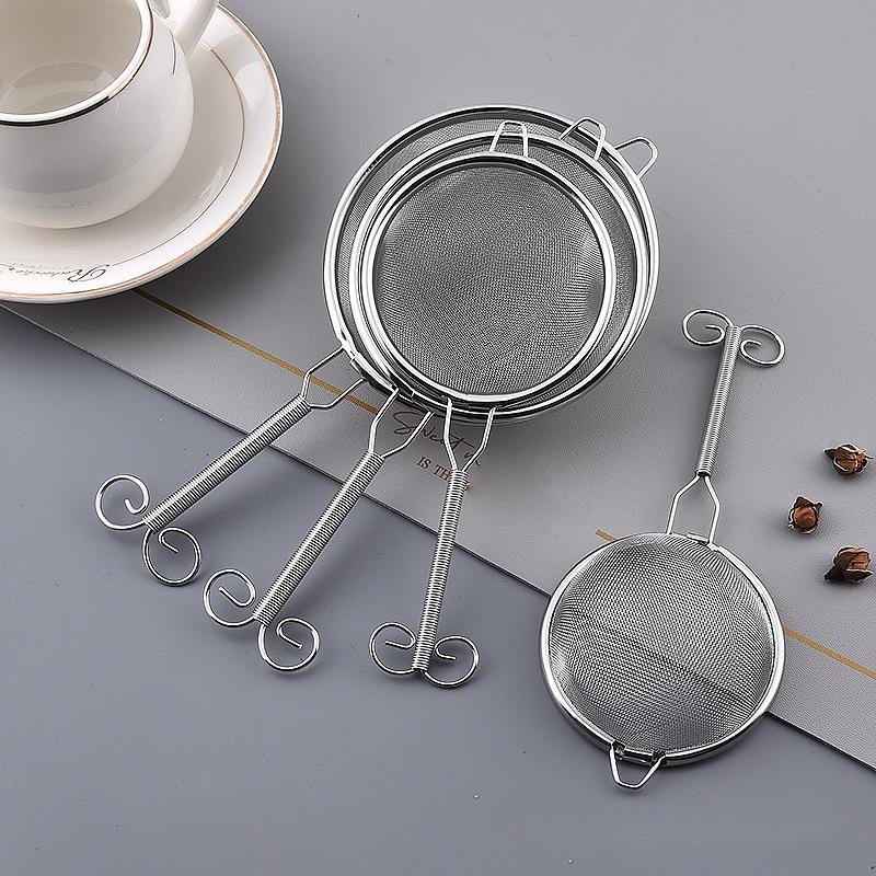 1Pcs Stainless Steel Wire Fine Mesh Flour Sieve Tea Strainer Food Colander Flour Sieve Coffee Matcha Powder Filter Kitchen Tools
