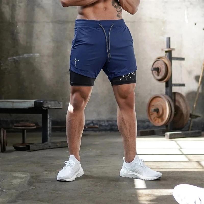 Muay Thai Kick Boxing MMA Shorts Cross Christian Camouflage God Men Women Unisex Double Layer Quick Dry Breathable Sport Gym Fitness Workout