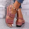 Fashion 2025 Hot Sale Female Shoes Rome  Sandals Outdoor Casual Sandals  Round Toe Plus Size Wedges Buckle Strap Shoes