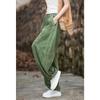 Spring and Autumn Women's Plus Size Draped Loose Lantern Pants Cotton Linen Meditation Taiji Pants Trousers