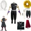 Anime Demon Slayers Season 2 Uzui Tengen Cosplay Costume Black Uniform Wig Accessories Halloween Christmas Party Clothes New