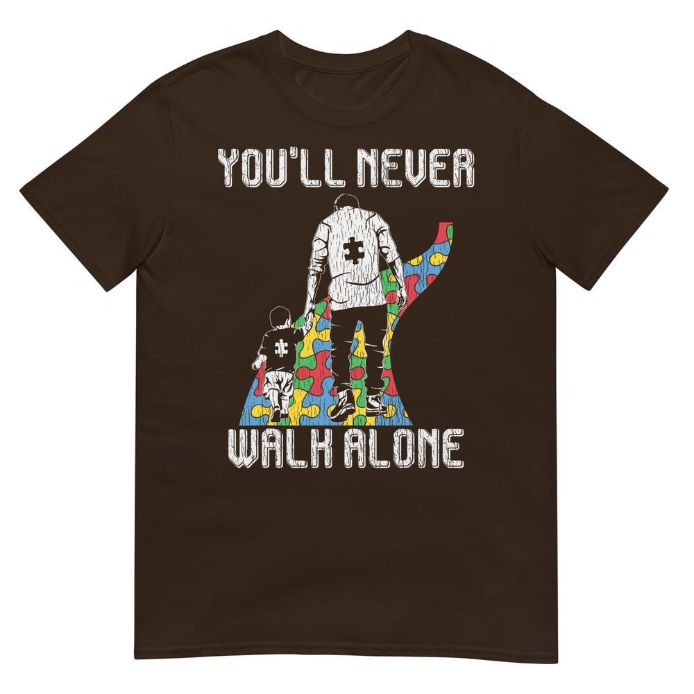 Vintage Father Son Family Autistic Kids Autism Awareness Dad TShirt