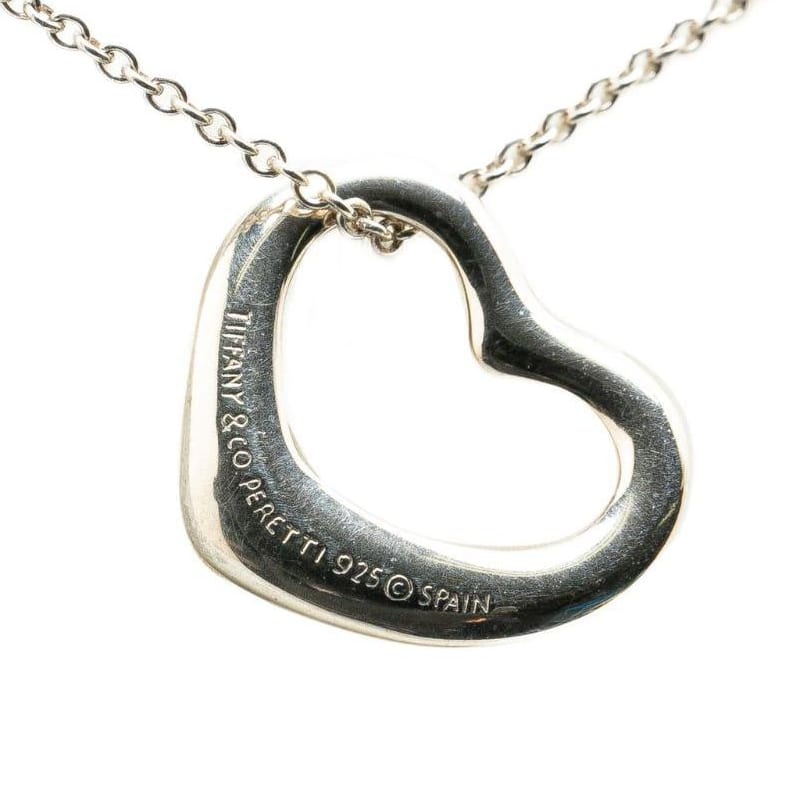 TIFFANY & CO. Elsa Peretti Heart Shaped 925 Sterling Silver Necklaces Women's Silver 9R21N2HGIFVV76FV