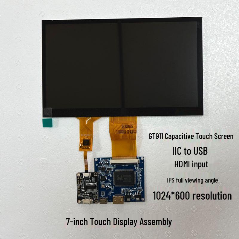 7-дюймовый IPS LCD дисплей, Full HD, 50-контактный RGB, Двухчиповый, Для установки в корпус или с клеем, с сенсорным экраном