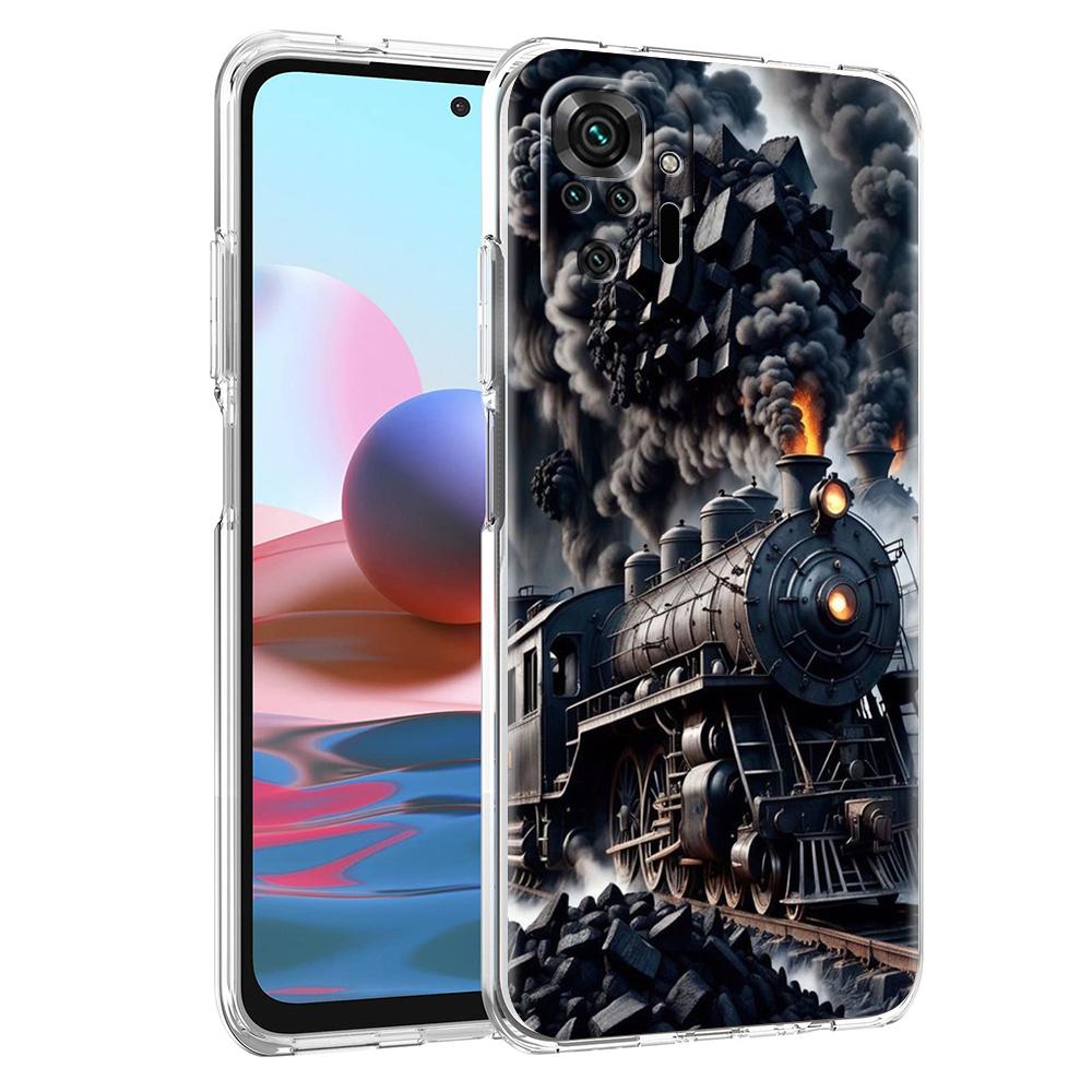 Train Phone Case Cover for Redmi Note 10 11 11T 7 8 8T 9 K40 Gaming 9A 9C Pro Plus Transparent Soft Shell Capas Coque Bags TPU